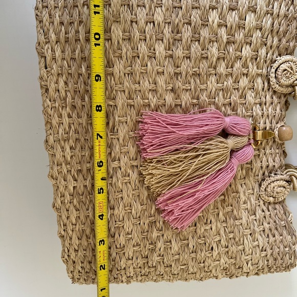 Elegant Large Summer Handwoven Bag - Bohemian Iraca Palm Straw Top Handle Bag - Picture 6 of 9
